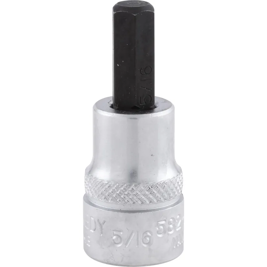 3/8in. Drive,  Hexagon Bit Socket, 5/16in. A/F,  Imperial